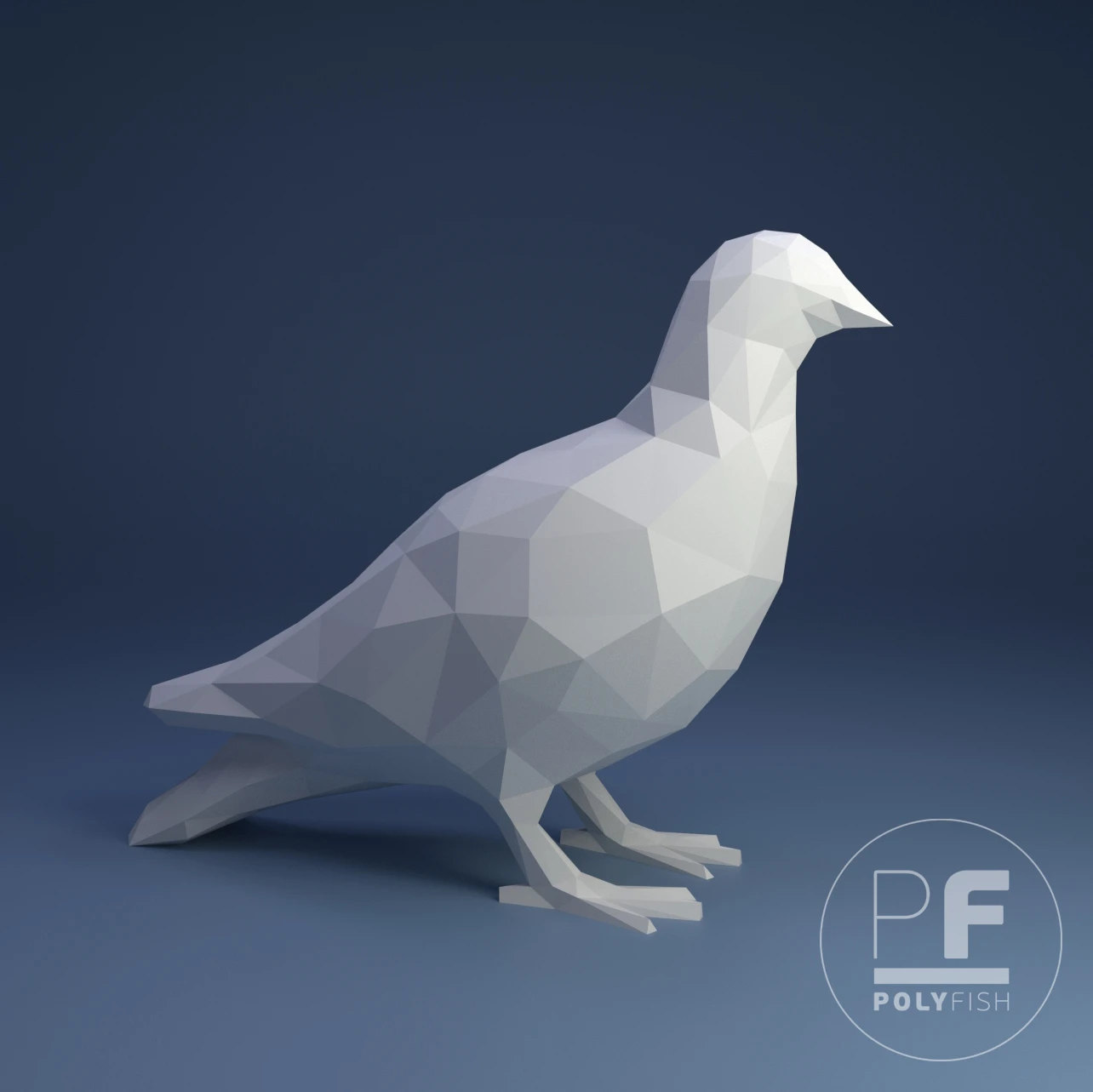 Dove PDF Template, Low Poly, Paper Sculpture, DIY, Pepakura Pattern, Handmade, Papercraft, Lowpoly, Lowpoly Papercraft