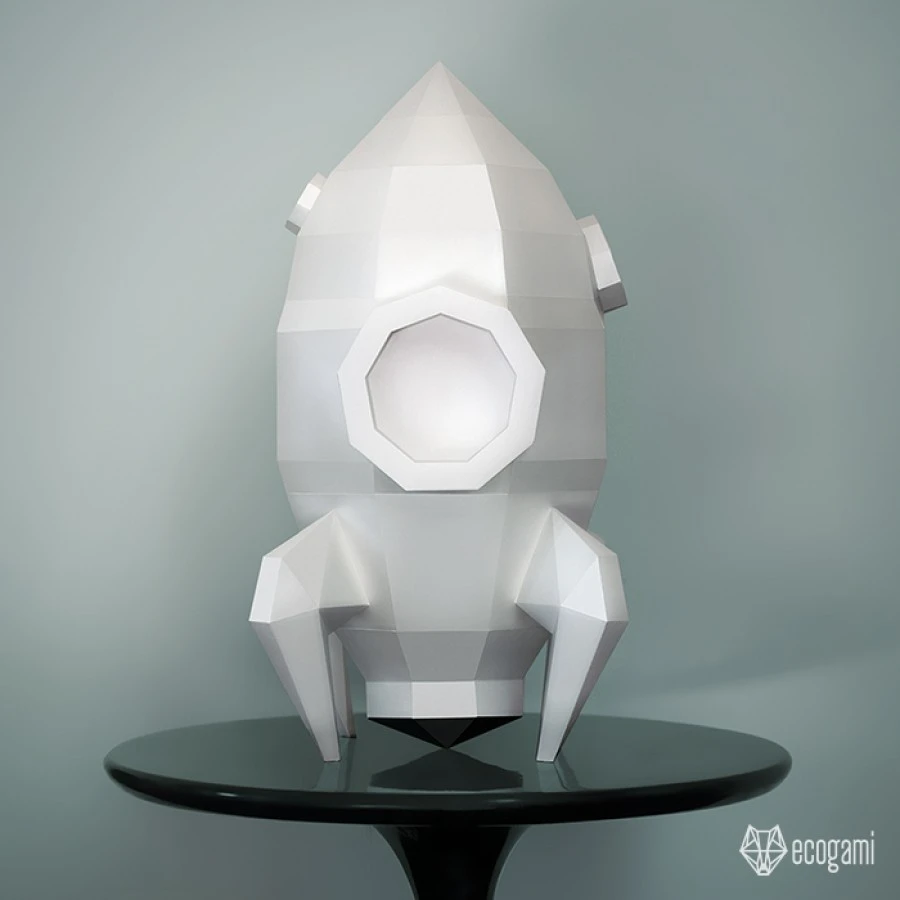 Rocket papercraft sculpture, printable 3D puzzle, papercraft Pdf template to make your spaceship miniature