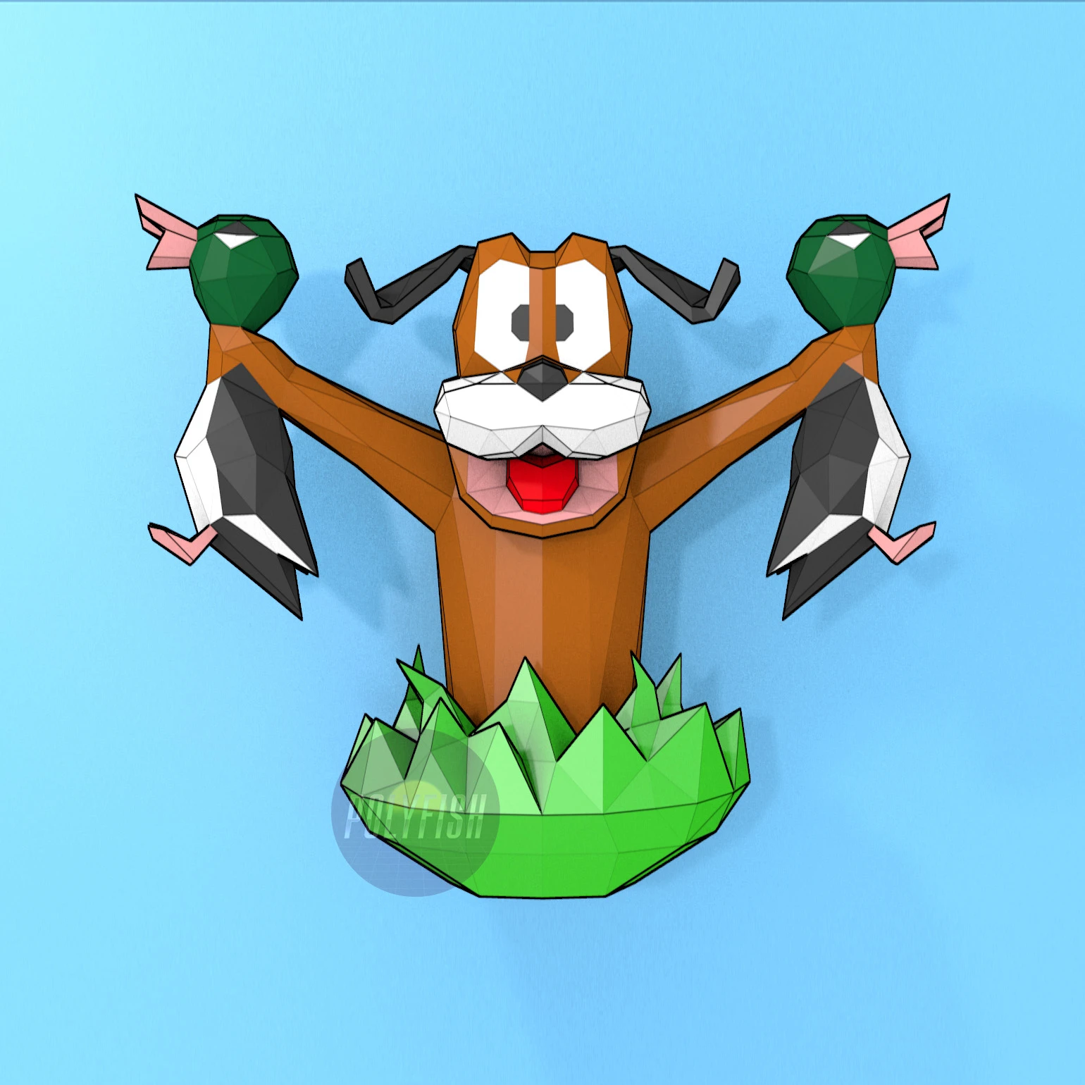 Duck Hunting PDF Template, Low Poly, Paper Sculpture, DIY, Pepakura ...