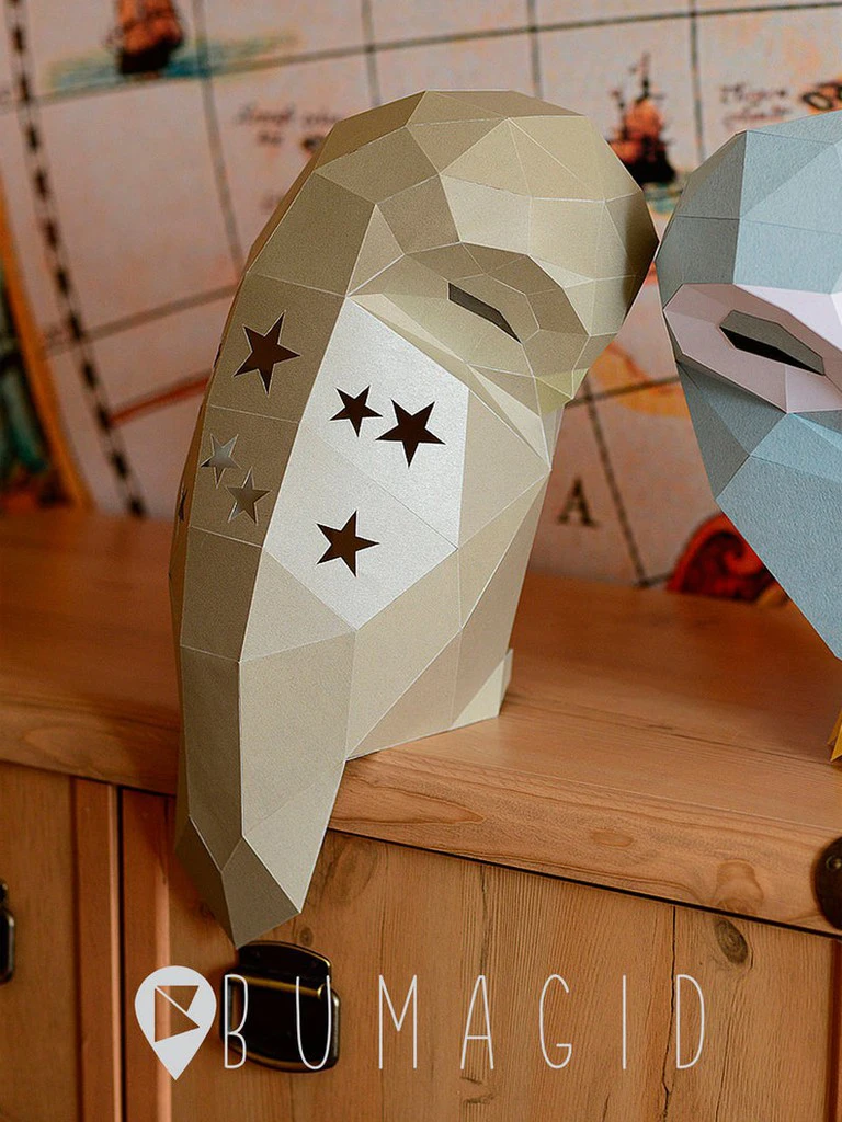 Owl Lamp for Creative Crafts & Decor, PDF Template, Paper Sculpture, DIY, Pepakura Pattern, Handmade, Papercraft, Lowpoly, Lowpoly Papercraft, BUMAGID