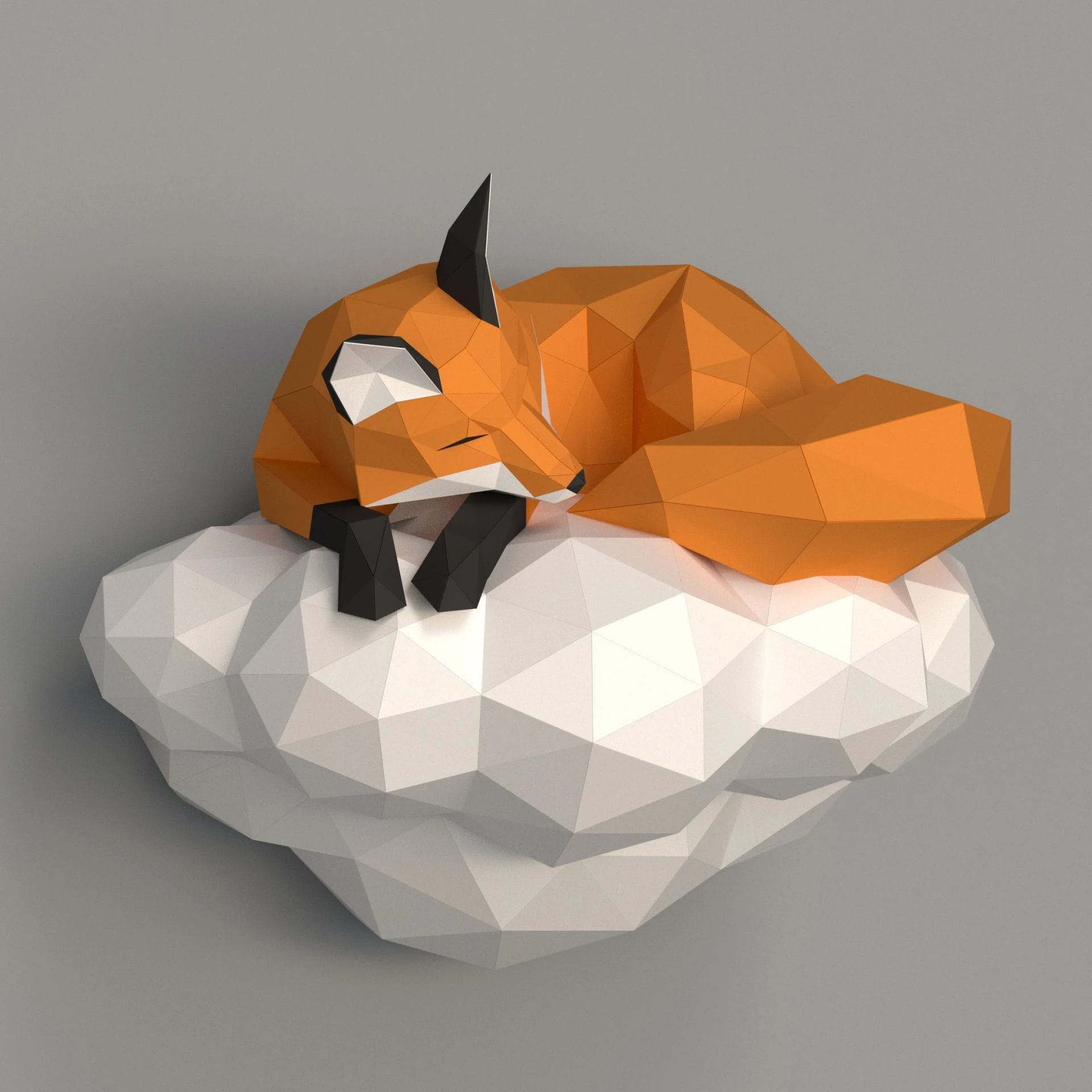 3D papercraft DIY The Cloud Fox Low Poly GoPapercraft