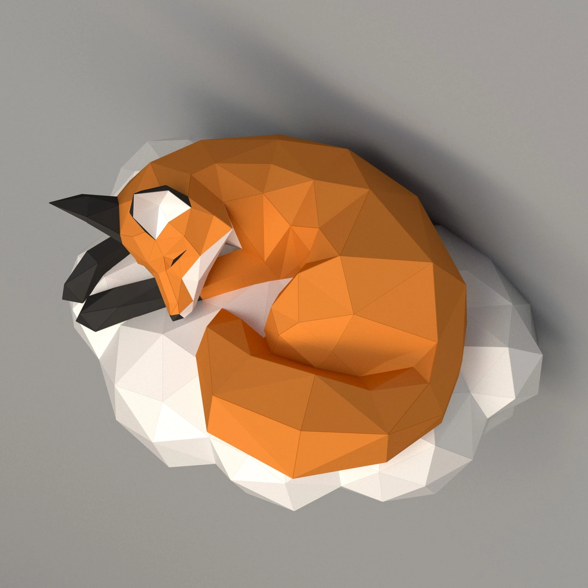 3D papercraft DIY The Cloud Fox Low Poly GoPapercraft