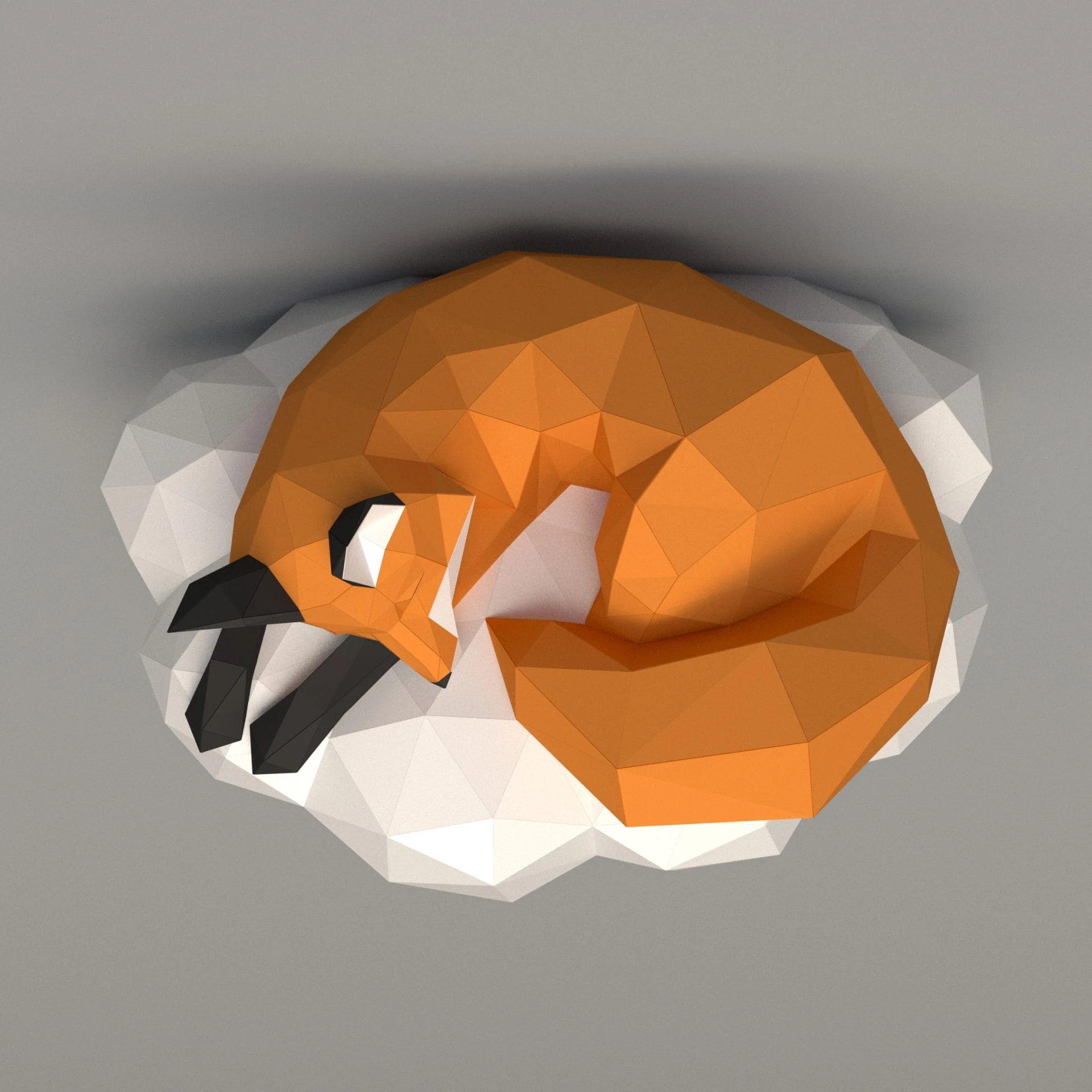 3D papercraft DIY The Cloud Fox Low Poly GoPapercraft