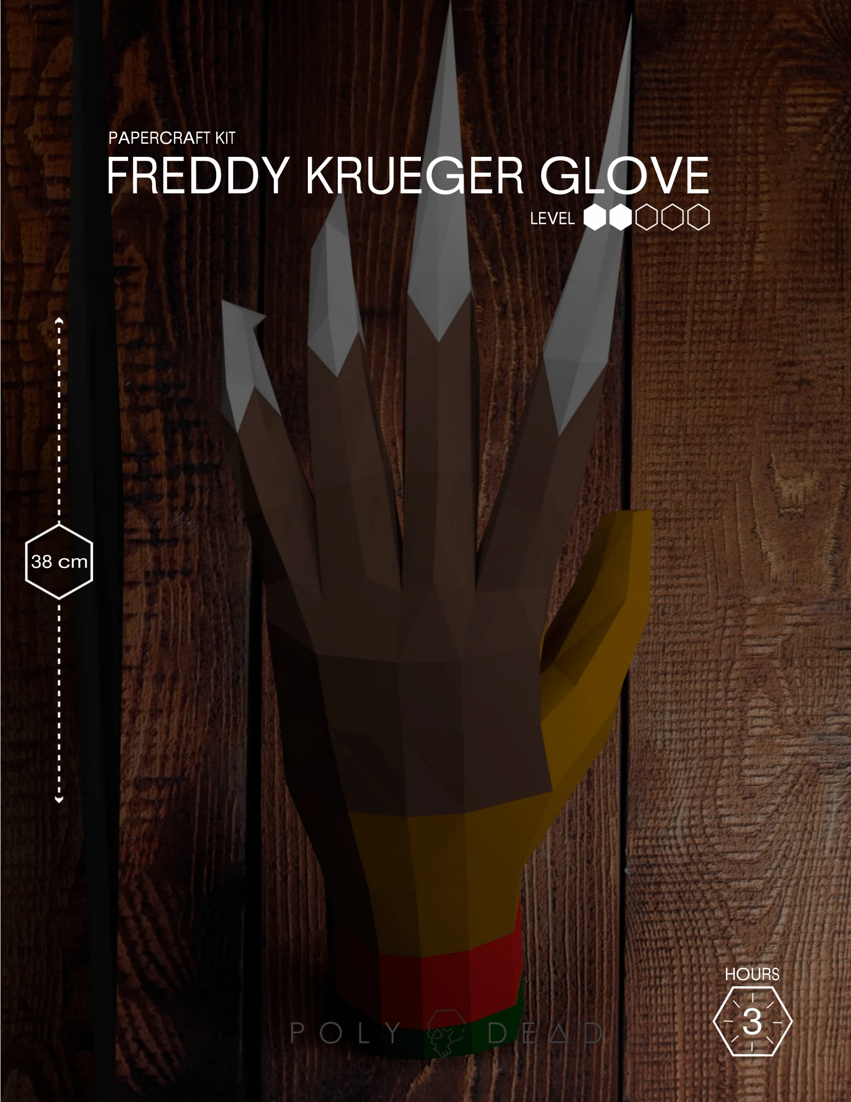 DIY Freddy Krueger's Glove Papercraft | Low Poly Paper Sculpture 3D | Halloween decor | templates PDF