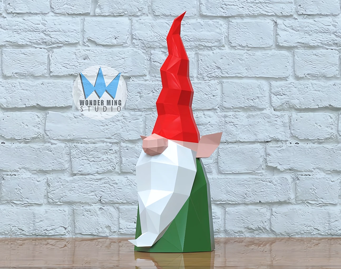 Gnome Elf Papercraft, Lowpoly, Lowpoly Papercraft