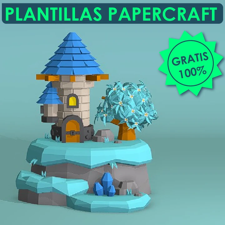 Cartoon Castle, Castillo Cartoon PDF Papercraft Templates, Paper Art and Craft for Home Decor, DIY, 3DIER, PDF Patterns, Papercraft Templates, Low Poly