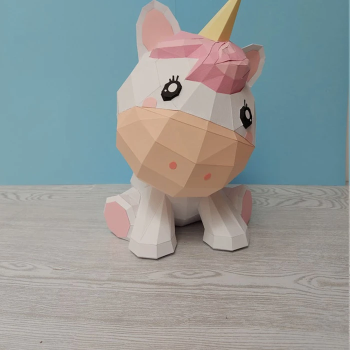 Sitting Unicorn/ Unicornio/ Pony/ Template PDF/ Low Poly/ Parpercraft/ 3D unicorn/ 3D Pony/ Paper Model/ Craft/ Origami