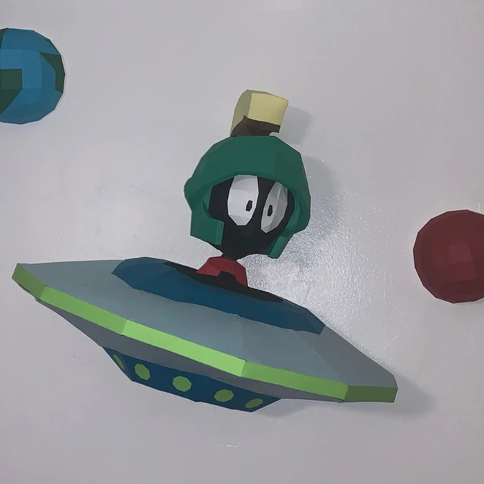 Marvin the Martian, Looney Tunes, Merrie Melodies Papercraft, PDF Template, DIY 3d Model, FanArt, Paper Sculpture, Low Poly, Pepakura Craft, Manualidad