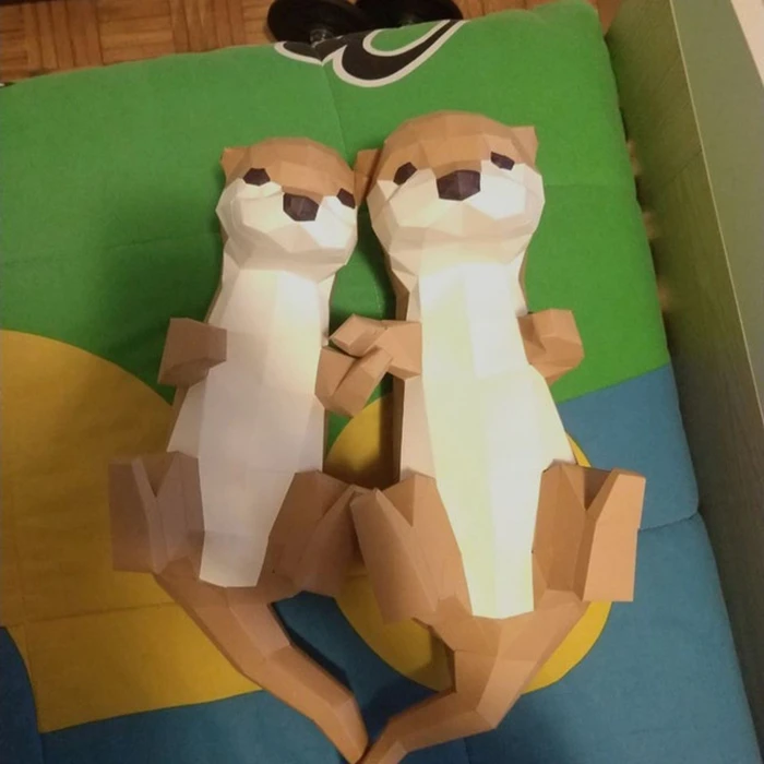 DIY Otter Couple | Otter papercraft | Otter template | decoration | templates PDF