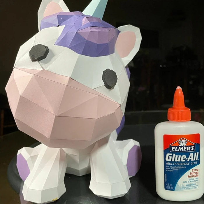 Sitting Unicorn/ Unicornio/ Pony/ Template PDF/ Low Poly/ Parpercraft/ 3D unicorn/ 3D Pony/ Paper Model/ Craft/ Origami