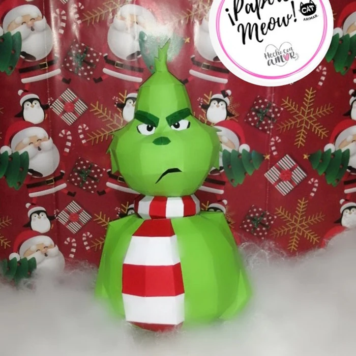 Grinch Box/ DiY Craft/ Caja de Rejalo/ Template PDF/ Low Poly/ Papercraft Christmas/ 3D Christmas/ Origami/ Home decor