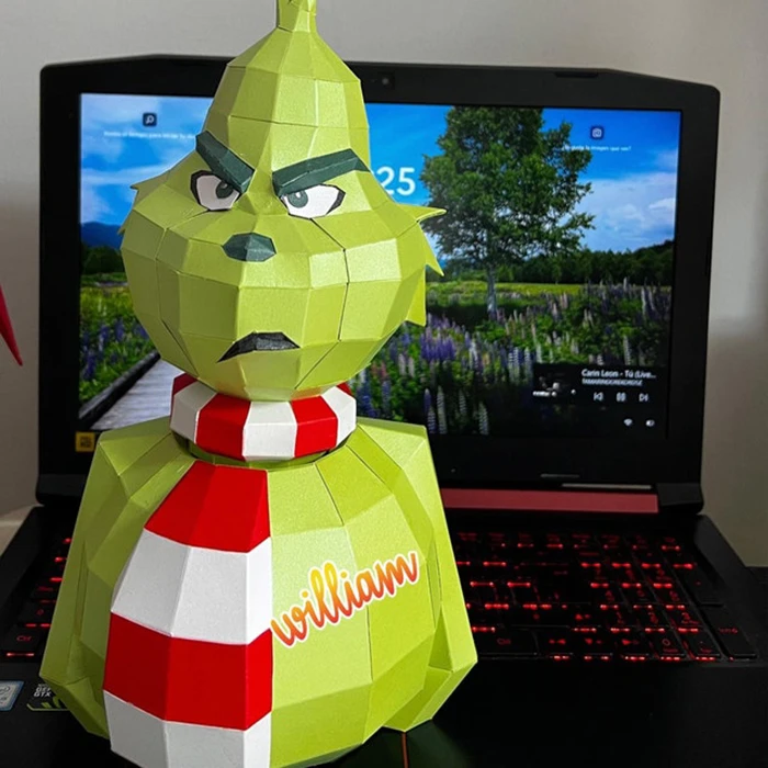 Grinch Box/ DiY Craft/ Caja de Rejalo/ Template PDF/ Low Poly/ Papercraft Christmas/ 3D Christmas/ Origami/ Home decor