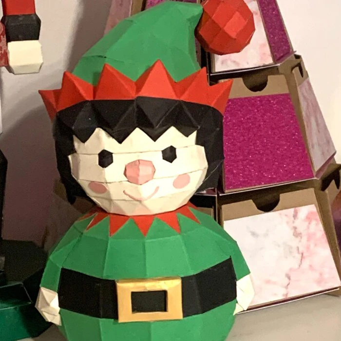 Christmas Elf Box/ DiY Craft/ Caja de Rejalo/ Template PDF/ Low Poly/ Papercraft Christmas/ 3D Christmas/ Origami/ Home decor