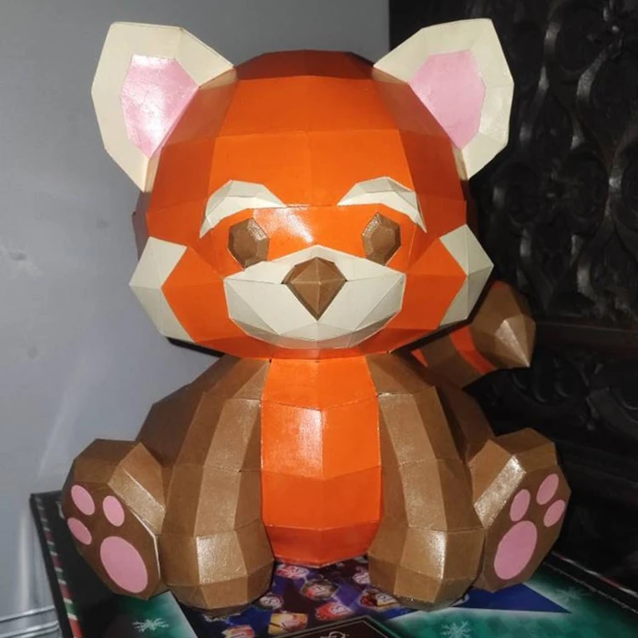 Sitting Red Panda/ DiY Craft/ Template PDF/ Low Poly/ Papercraft/ 3D Panda Red/ Origami/ Home decor