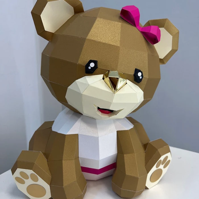 Sitting Bear/ Cute Bear/ Template PDF/ Low Poly/ Papercraft Sitting Bear/ 3D Bear/ Oso Sentado/ Craft/ Origami/ Home decor