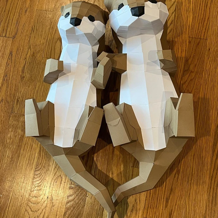 DIY Otter Couple | Otter papercraft | Otter template | decoration | templates PDF