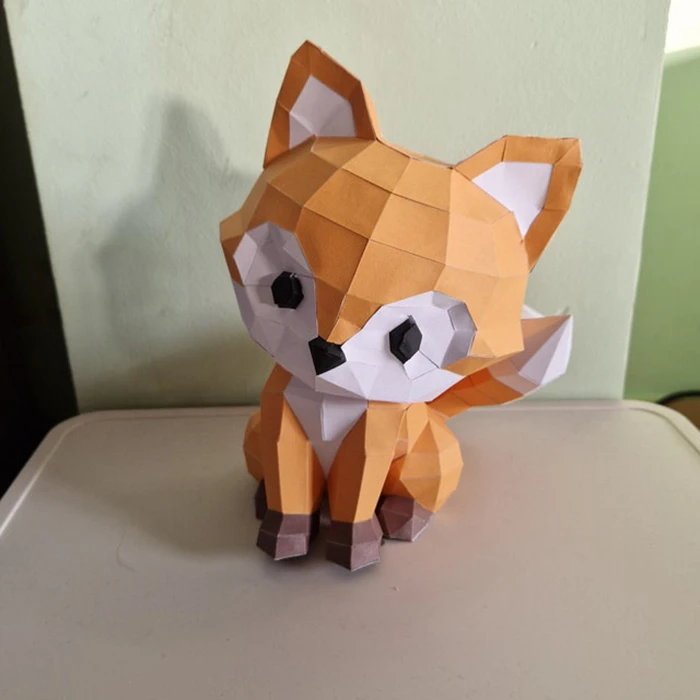 Cute Little Fox/ Le Petit Prince/ The Little Prince/ DiY Craft/ Template PDF/ Low Poly/ Papercraft Fox/ 3D Zorrito/ Origami/ Home decor