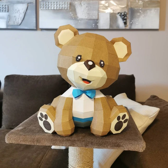 Sitting Bear/ Cute Bear/ Template PDF/ Low Poly/ Papercraft Sitting Bear/ 3D Bear/ Oso Sentado/ Craft/ Origami/ Home decor