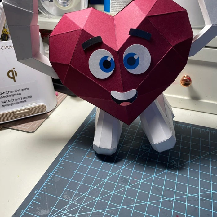 Valentine Heart Papercraft 3D, pepakura Pdf template Low polygonal Paper Sculpture Diy Decor home loft office gift