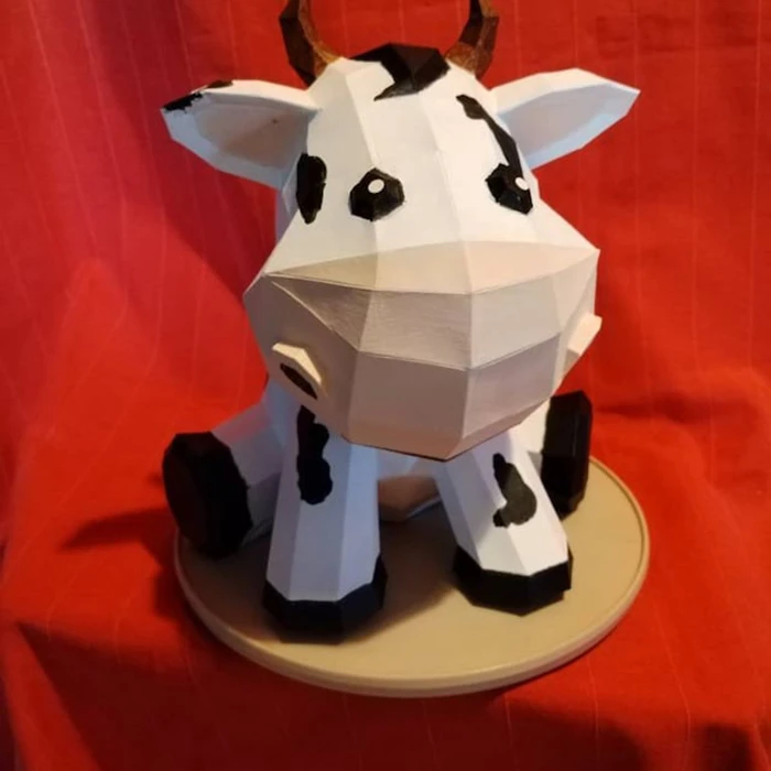 Sitting Cow/ DiY Craft/ Template PDF/ Low Poly/ Papercraft/ 3D Vaca/ Origami/ Home decor