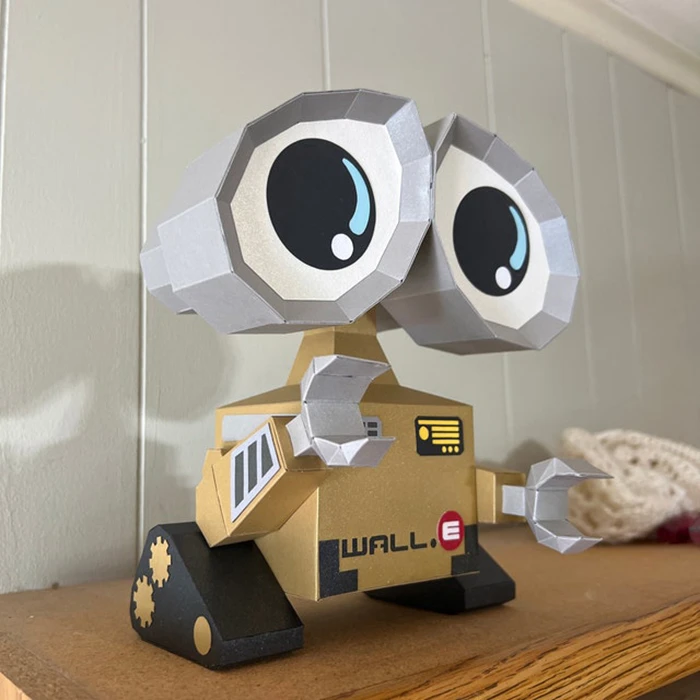 Cute Wall-E Low Poly, Papercraft, PDF template, Paper model, Sculpture, 3D puzzle, Polygonal model, Lowpoly