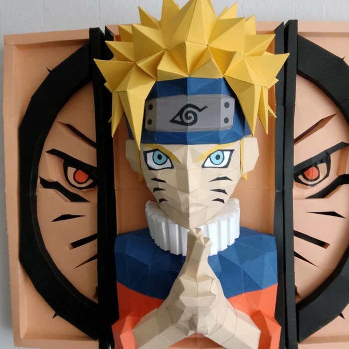 Naruto, Kurama PDF Template, DIY 3d Model, FanArt, Paper Sculpture, Low Poly, Pepakura, Craft, Manualidad, Paper Art