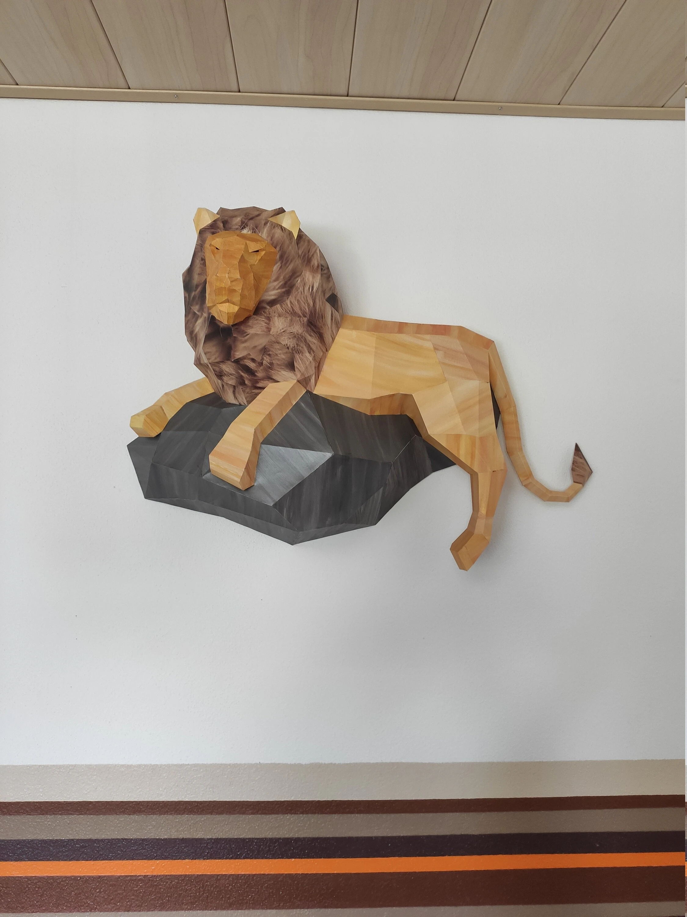 Papercraft Lion, 3D paper model, PDF paper craft template, low poly leo, wall decor DIY gift, animal head trophy, paper sculpture, pepakura