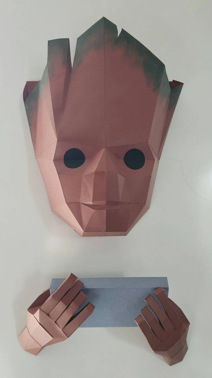 DIY lowpoly Papercraft, Teen Groot, Sculpture, DIY, Decoration, Wall, Origami, Art, Craft, Template, Printable, Superheroes, Fanart