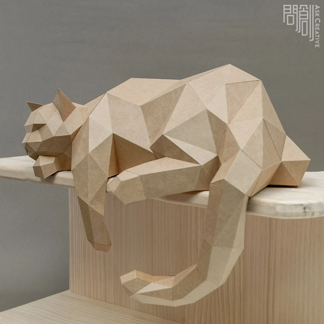 Lazy paper Model , Papercraft , DIY , Low poly , Fat Cat Model , PDF Papercraft , Lazy Cat , Cat low poly