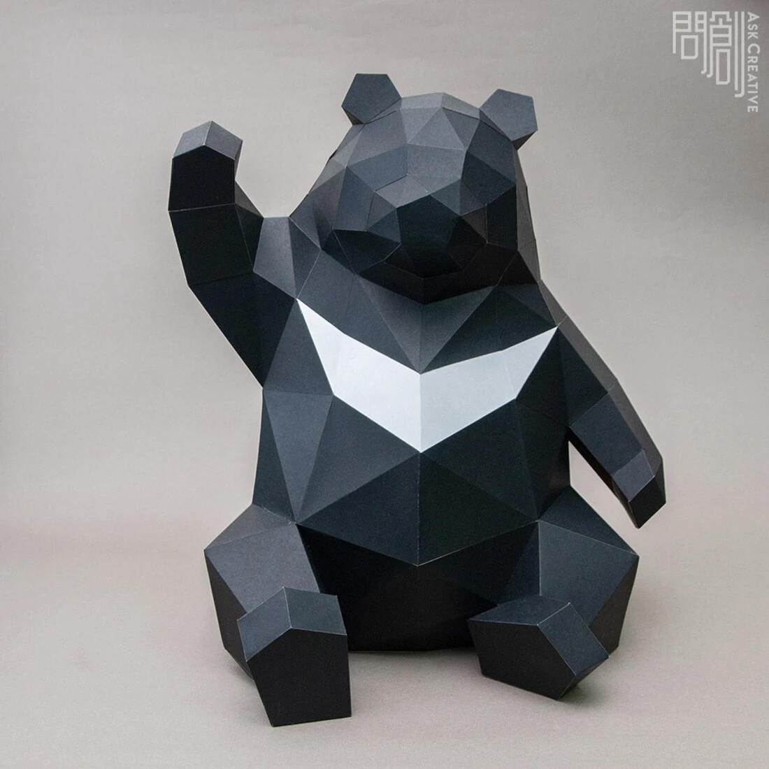 Formosan black Bear paper model ,Papercraft , DIY , Low poly , PDF Papercraft , Bear Model , Bear low poly , Taiwan black bear , Moon bear