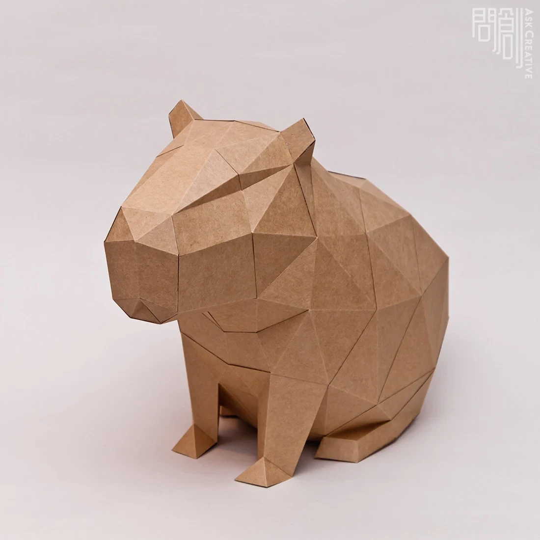 Capybara paper model ,Papercraft , DIY , Low poly , PDF Papercraft , Capybara Model , Capybara low poly , Capybara