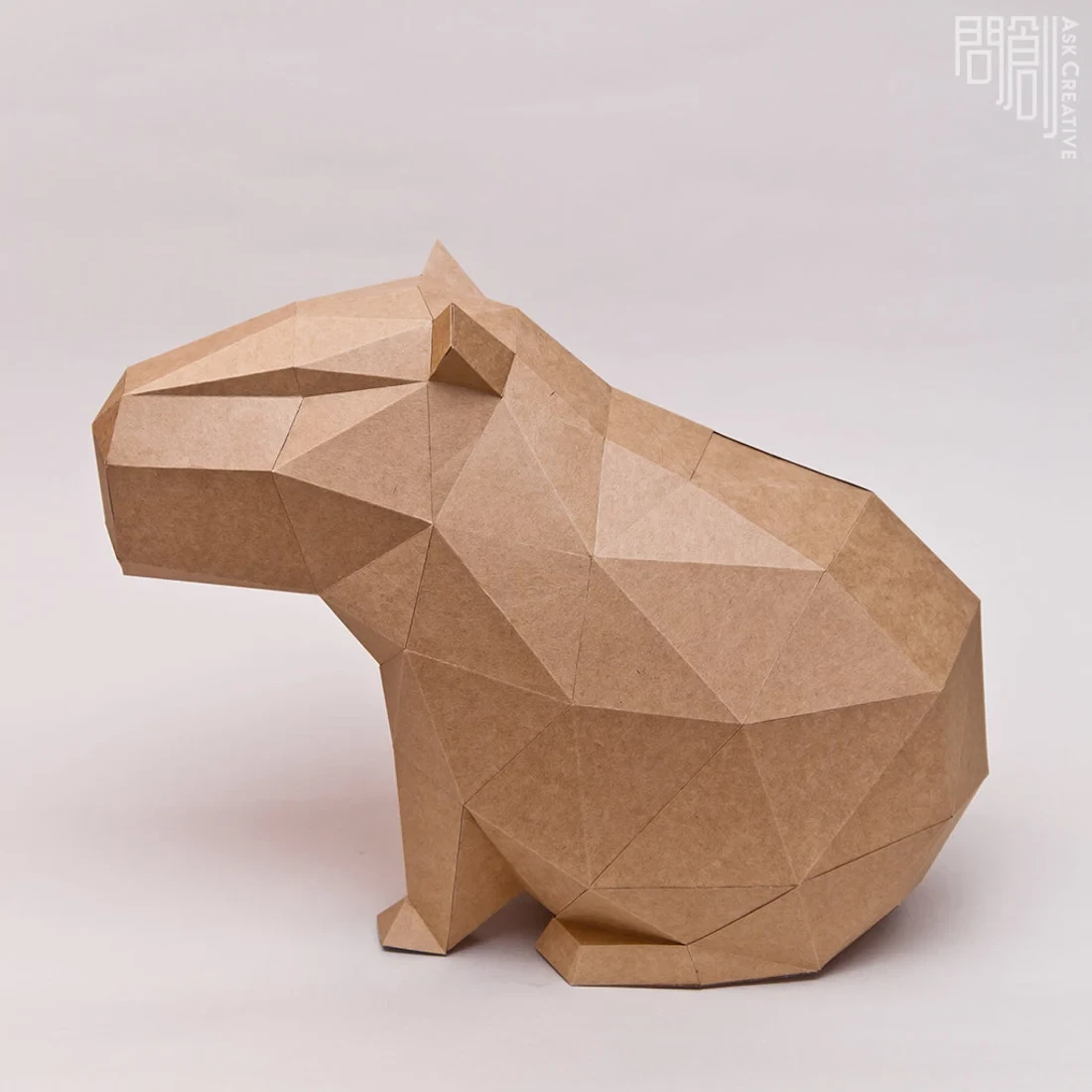 Capybara paper model ,Papercraft , DIY , Low poly , PDF Papercraft , Capybara Model , Capybara low poly , Capybara