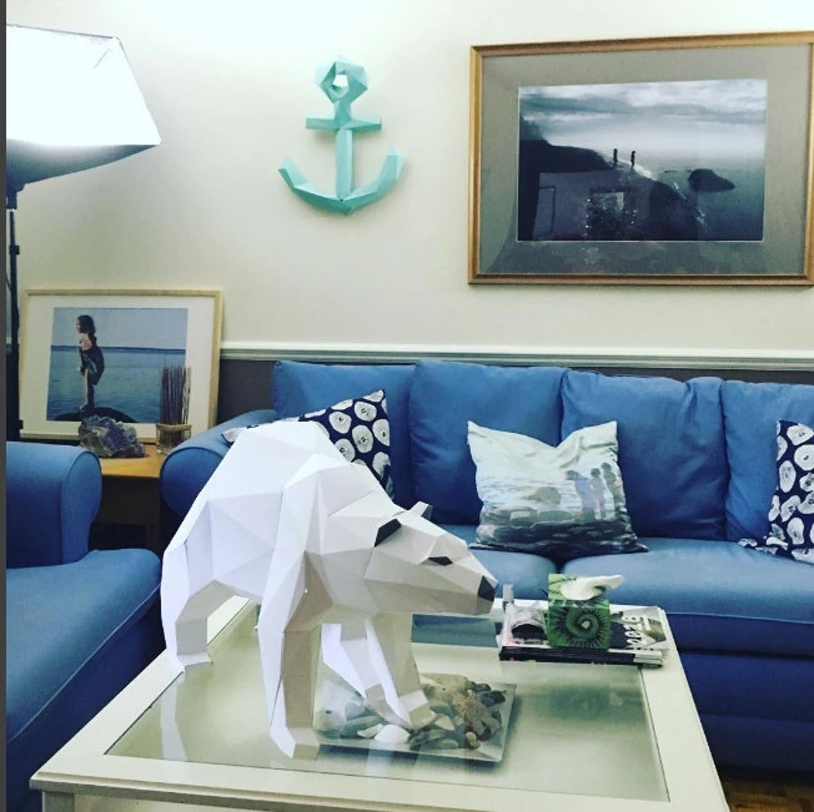 Polar Bear papercraft. You get a PDF digital file templates and instructions for this DIY (do it yourself) modern paper sculpture.