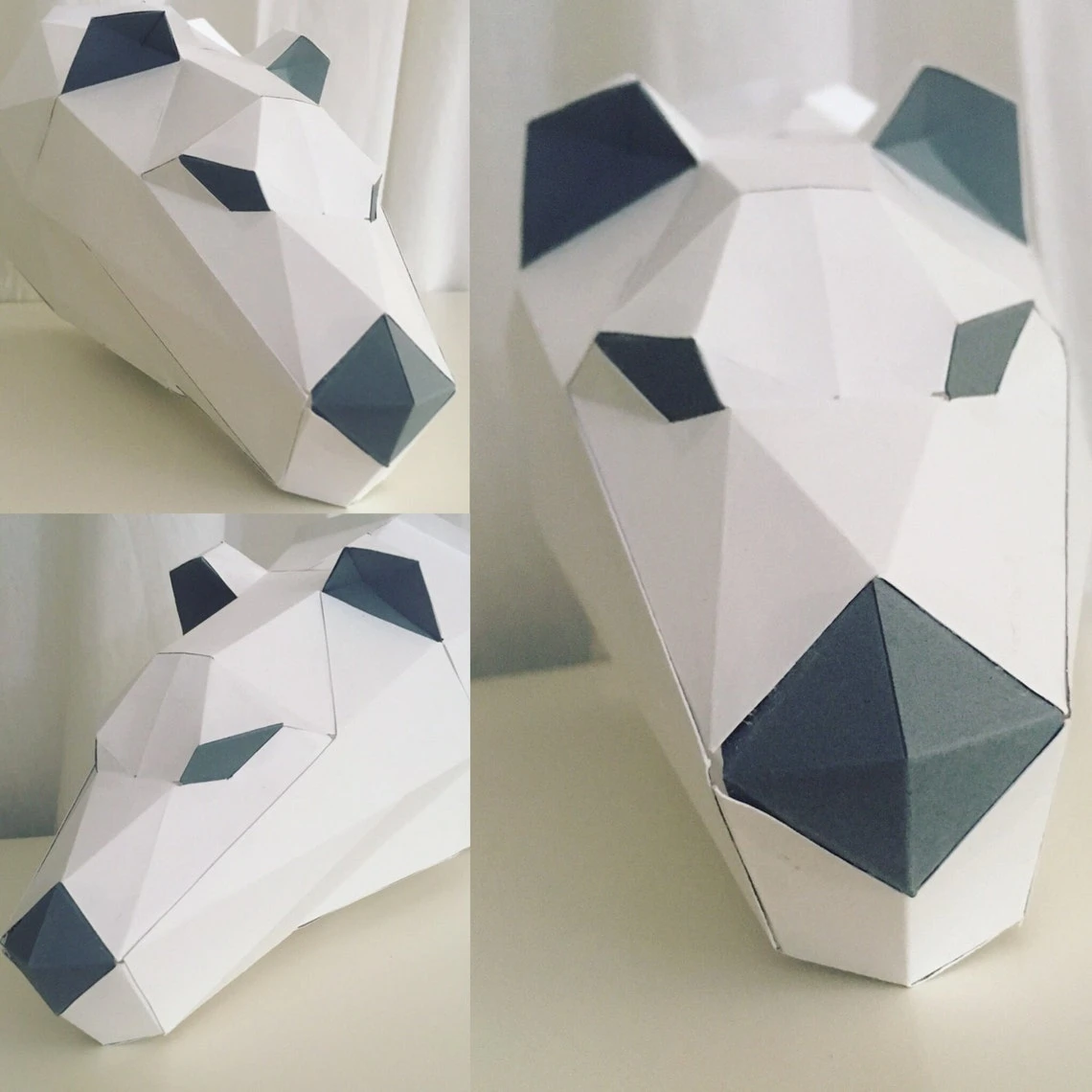 Polar Bear papercraft. You get a PDF digital file templates and instructions for this DIY (do it yourself) modern paper sculpture.