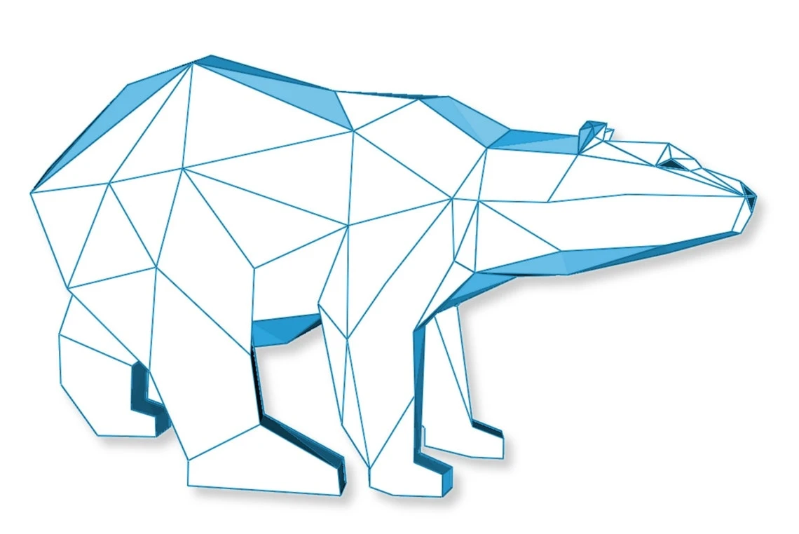 Polar Bear papercraft. You get a PDF digital file templates and instructions for this DIY (do it yourself) modern paper sculpture.