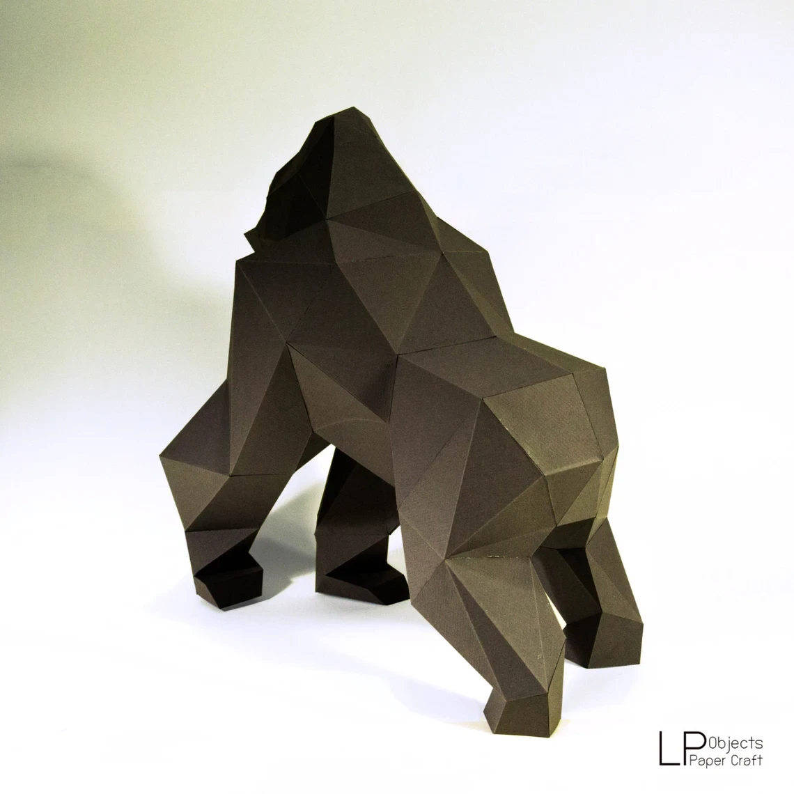 Gorilla Model , King Kong Paper Craft, Digital Template, Origami, PDF Download DIY, Low Poly, Trophy, Sculpture, svg files for cricut