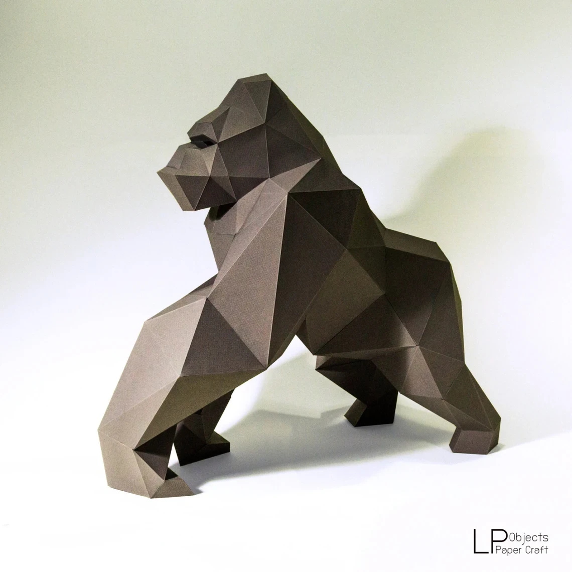 Gorilla Model , King Kong Paper Craft, Digital Template, Origami, PDF Download DIY, Low Poly, Trophy, Sculpture, svg files for cricut