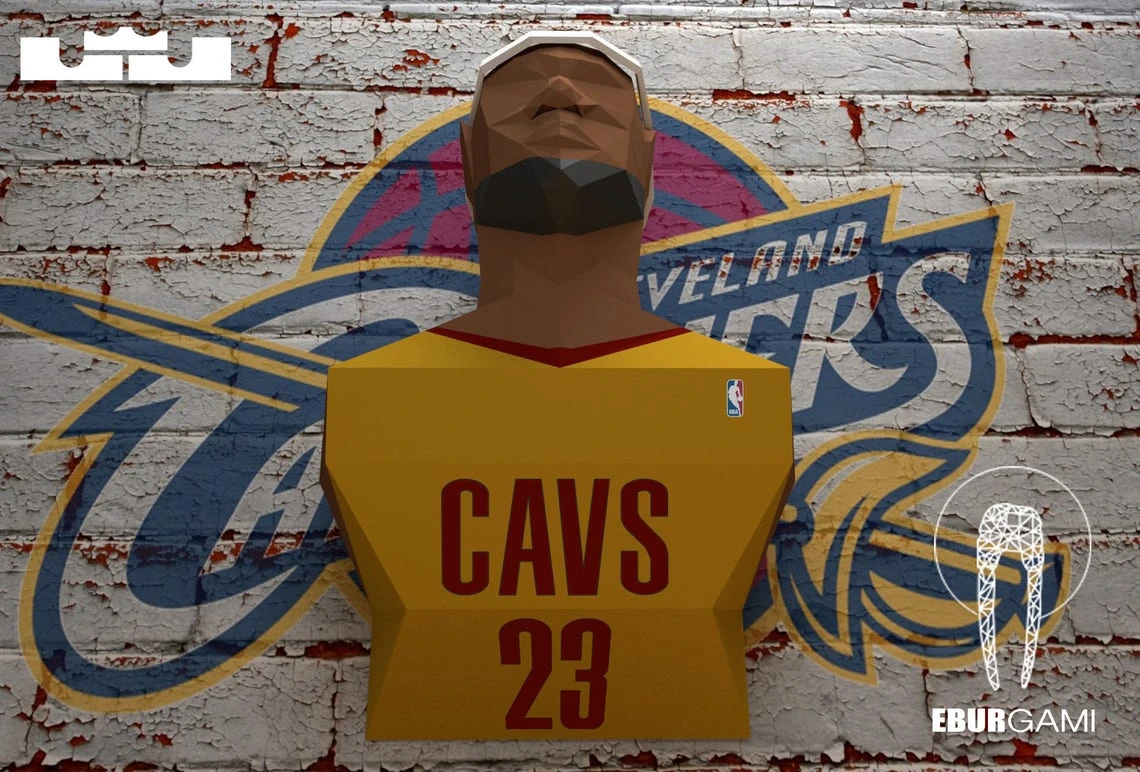 Papercraft Lebron James Trophy, Papercraft NBA, DIY Head 23, Make your own, Head DIY, Basket Print, Cavs Print, T-shirt nba, Papercrafting