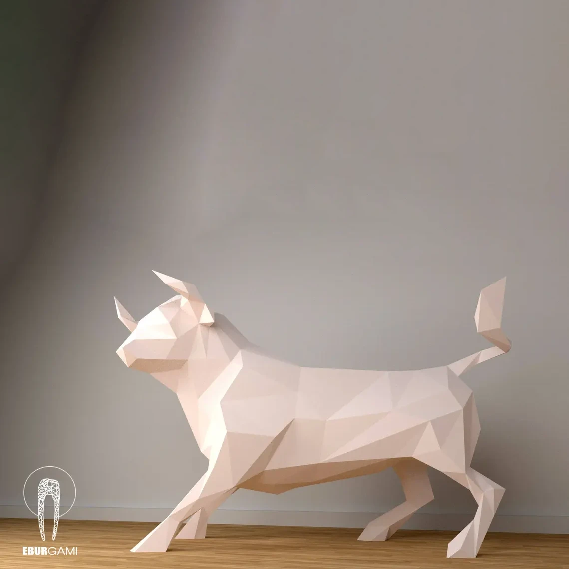 Bull XXL Papercraft, 3D Papercraft - Build Your Own Low Poly Paper Sculpture from PDF Download (DIY gift, Wall Decor for home and office)
