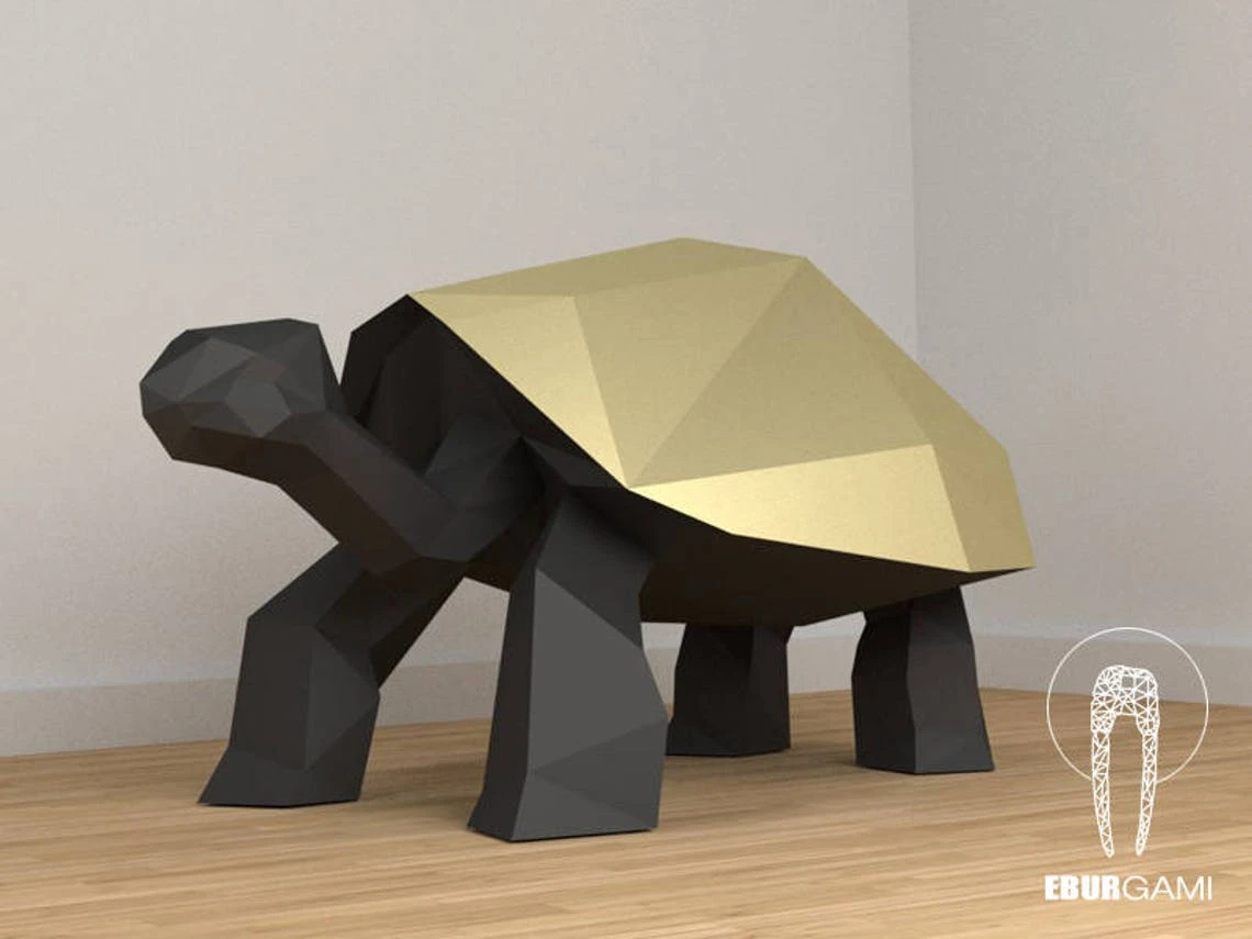 Turtle 3D, 3D Papercraft, 3D Template, Sculpture Decor, Paper Turtle, Gift Party, DIY Papercraft 3D, Eburgami