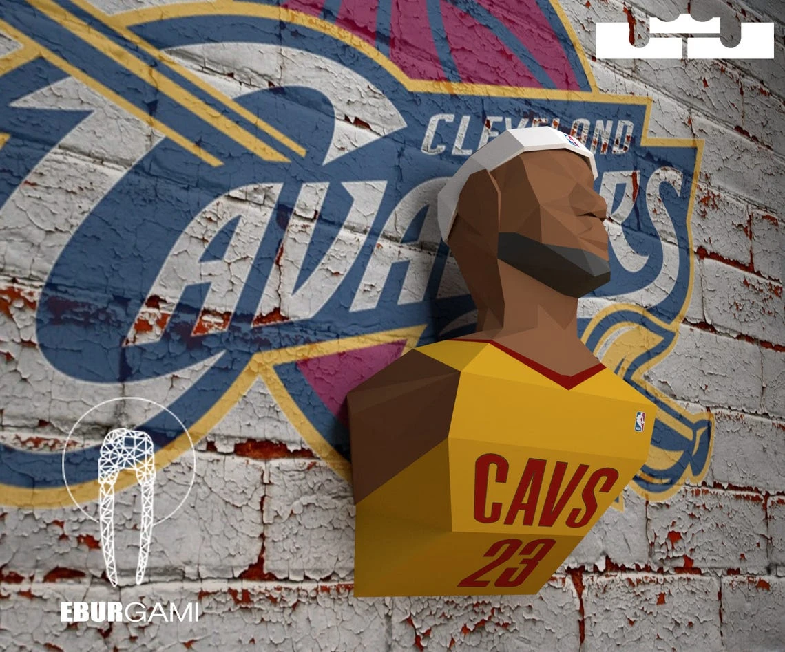 Papercraft Lebron James Trophy, Papercraft NBA, DIY Head 23, Make your own, Head DIY, Basket Print, Cavs Print, T-shirt nba, Papercrafting