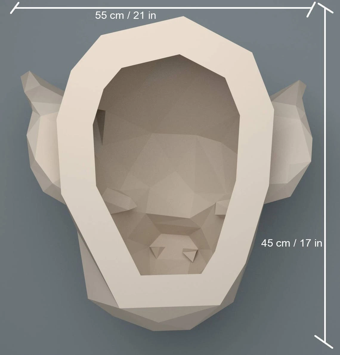 DIY Low Poly Pig Trophy Head, PDF Template, Papercrafting DIY Pig Head, Eburgami , 3D Pig Head Model, 3D Papercraft, Gift, Wall Art Decor