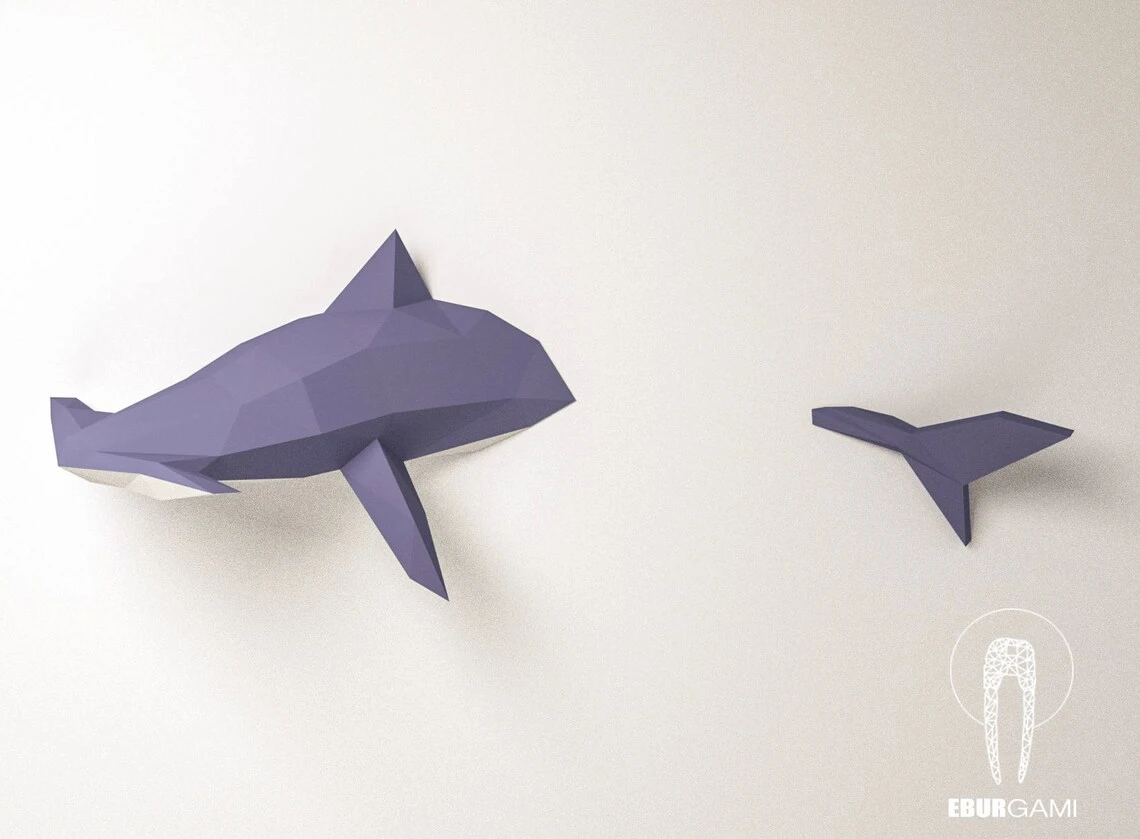 Hammerhead Shark Papercraft, 3D Papercraft - Build Your Own Low Poly Paper Sculpture PDF Download DIY gift, Wall Decor for home - Eburgami