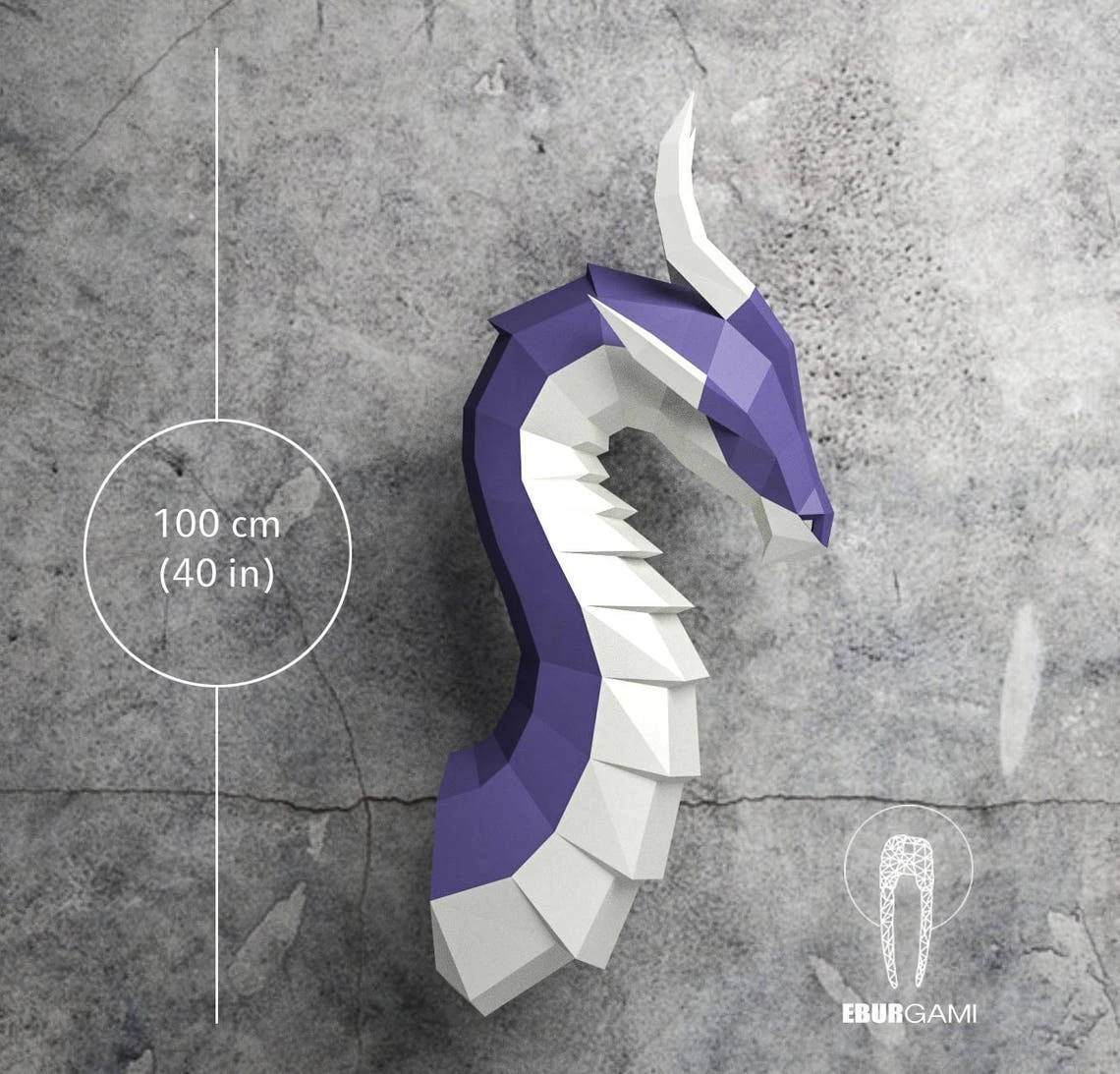 Paper Craft Dragon Head, Papercraft Trophy Dragon Mask DIY, 3D Origami Head, DIY Paper Sculpture,Low Poly DIY, Lowpoly Mask, Eburgami