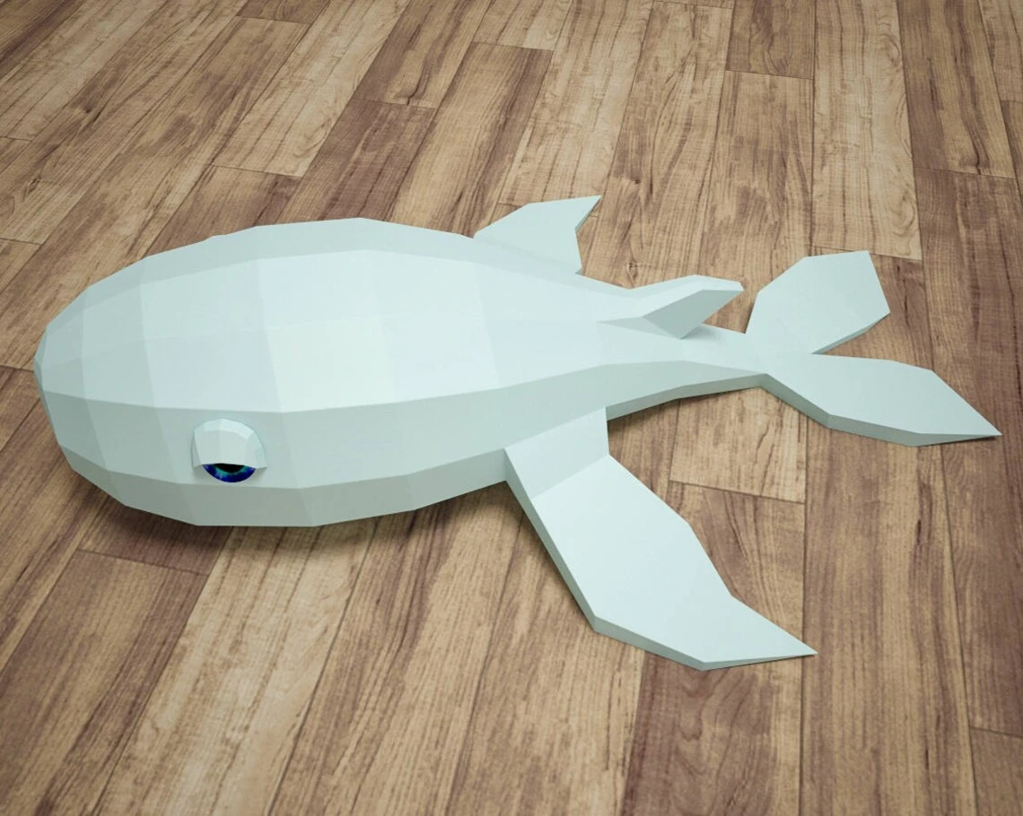 Papercraft Whale, DIY Paper project, 3D paper model, PDF template, paper sculpture, craft for kids, diy gift toy, pepakura, origami, do it