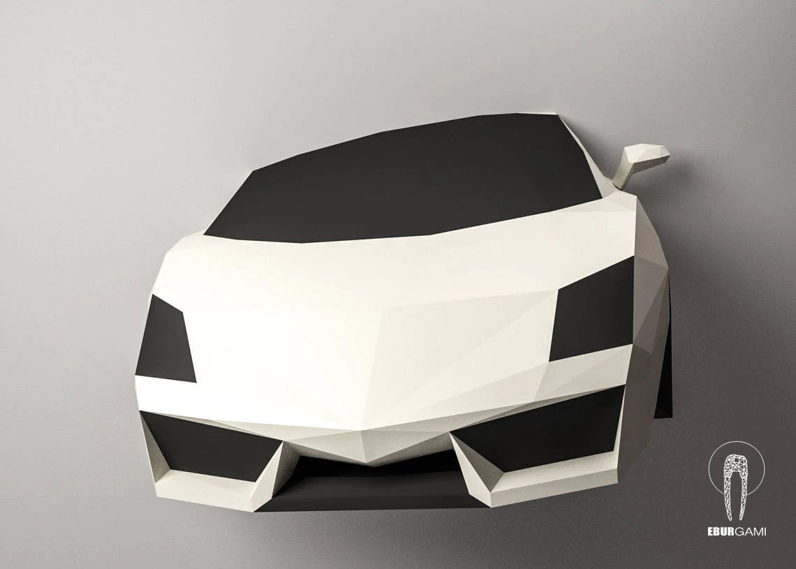 Car Papercraft, Lamborghini Gallardo 3D Papercraft, Build Your Own Low Poly DIY Paper Sculpture Mask DIY Gift, Wall Decor home, Eburgami