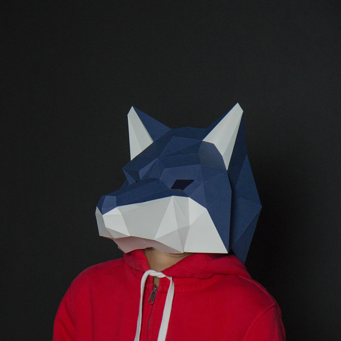 Wolf Mask Paper Craft, Digital Template, Origami, PDF Download DIY, Low Poly, 3D Mask