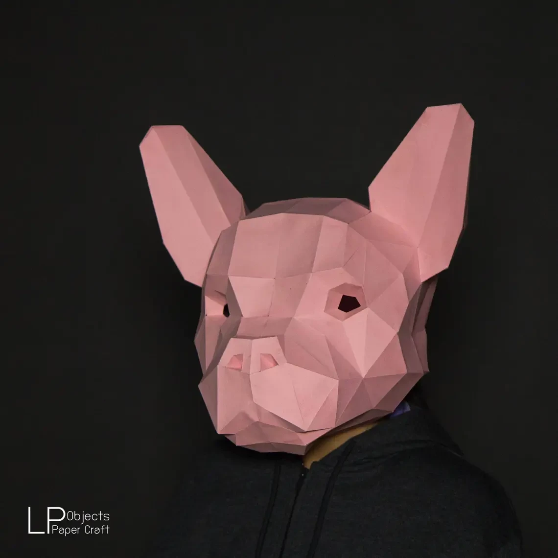 French Bulldog Mask Paper Craft, Digital Template, Origami, PDF Download DIY, Low Poly, 3D Mask