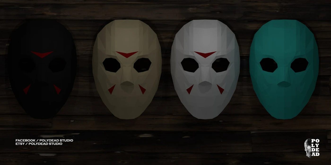 DIY Jason Voorhees Papercraft Mask | Hockey Mask | Friday the 13th | Lowpoly | PDF templates | halloween decor