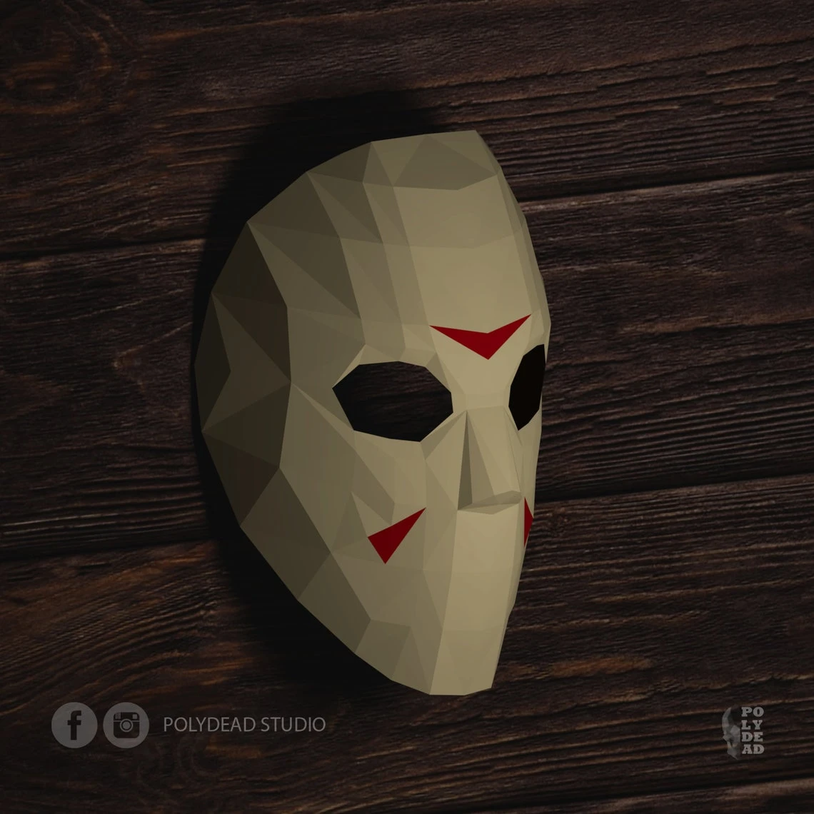 DIY Jason Voorhees Papercraft Mask | Hockey Mask | Friday the 13th | Lowpoly | PDF templates | halloween decor